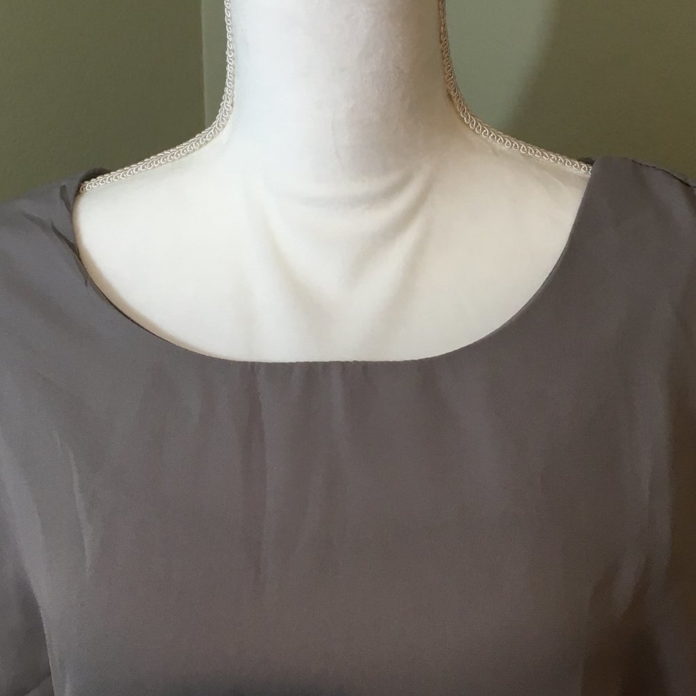 Zeagoo Double Layer Gray Flutter Sleeve Top, Xl - image 3